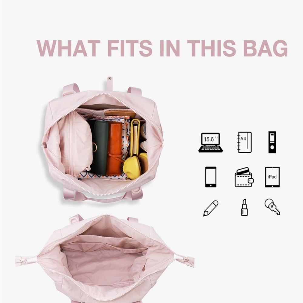 BagSmart Soft Pink Travel Bag - Picture 5 of 10